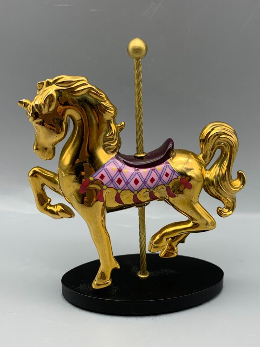 Franklin Mint 24kt Gold Plated Carousel Faberge Collection Unicorn